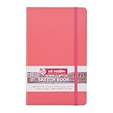 Talens Art Creation - Sketchbook Rojo coral 13x21 cm - 140 g/m² - 80 hojas - Papel sin ácido encuadernado en rústica para técnicas...