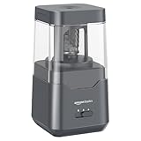 Amazon Basics Sacapuntas eléctrico portátil, hoja en espiral, parada automática, alimentado por batería/USB, Negro, 7.1 x 7.1 x 13.46 c