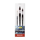 ESCODA Set 3 Pinceles Acuarela - N.8 Redondo Punta N.14,18 Mop Pelo Sintético Set 2 Alvaro Castagnet Serie Prado Ultimo Profesional...