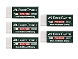 Faber-Castell 205002 188121 Goma de borrar de plástico sin PVC, blanco, 5 unidad