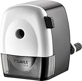 Dahle - Sacapuntas de escritorio (con manivela, lápices de hasta 11,5 mm), color negro y blanco