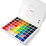 HIMI juego de pintura gouache, 56 colores x 30 ml/1 oz con estuche de transporte portátil, copa de gelatina, no tóxico, para lienzo