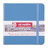 Talens Art Creation Sketchbook - Azul lago - 12x12cm - 140g - 80 Hojas - Encuadernación Rústica - Papel de dibujo multiuso