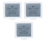 FABER-CASTELL Lot de 3 Gommes modélable Mie de Pain ART ERASER 7020 Gri