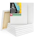 ARTEZA Lienzo para pintar cuadros | 20,32 x 25,4 cm | Pack de 12 | 100% algodón | Lienzos en blanco para óleo, acrílicos y acuarelas |...