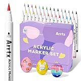 Arrtx Bolígrafos acrílicos para pintura roca, suministros de graffiti de 30 colores, marcadores de pintura acrílica para piedra,...