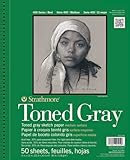 STRATHMORE 400 Toned Sketch Pads, Bloc de Papel de Color para Esbozo, Grano Fino, 118g, Espiralado, 22,86 x 30,48 cm, Bloc, 50 hoja
