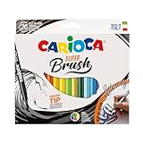 Carioca Rotulador para Lettering | Caja de 20 Rotuladores Punta Pincel Suave y Flexible | Colores Super Brillantes Perfecto para Lettering |...