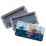 Derwent Watercolour - Set de 72 lápices de colores acuarelables (estuche metálico), multicolo