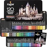 Castle Art Supplies - Lápices de colores (120 unidades), color suave de calidad para artistas adultos, profesionales y coloristas |...