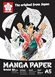 Bloc de Papel Manga Sakura - A5 21x14.8cm 250g - 20 Hojas - Ideal para Dibujo Manga