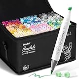 168 rotuladores artísticos de colores con doble punta de Ohuhu. Rotuladores para niños, artistas, estudiantes de dibujo, ideales para... (ver más)