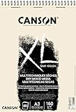 Canson XL Touch Arenoso 160g Álbum Espiral A3 40H Blanco Natural
