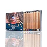  Kit de pintura de dibujo, suministros de arte, juego de bocetos  y dibujo en estuche de almacenamiento, 24 lápices de colores, 36 colores de  pintura de acuarela, 24 lápices de colores