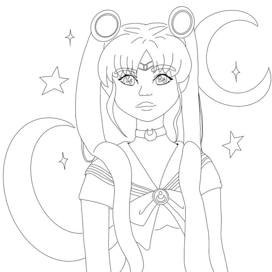 ✓ Dibujos de Sailor Moon para colorear - Materiales de Arte