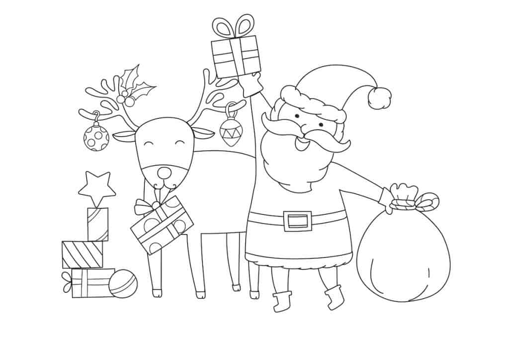 Dibujos de renos Navidad para colorear Dibujos de renos Navidad para colorear