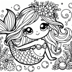 Dibujos de sirenas para imprimir y colorear