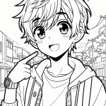 Dibujos de chico anime para imprimir y colorear